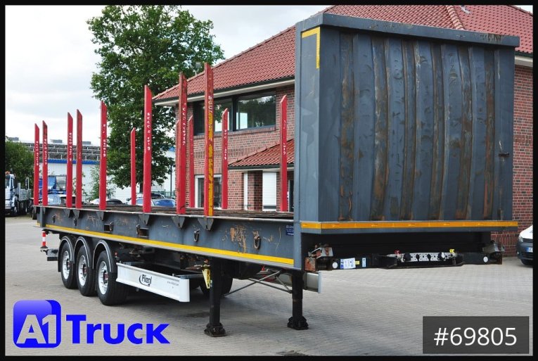 Fliegl - Holztransport - Auflieger - SDS01, Langholz, Containeraufbau, Liftachse,  