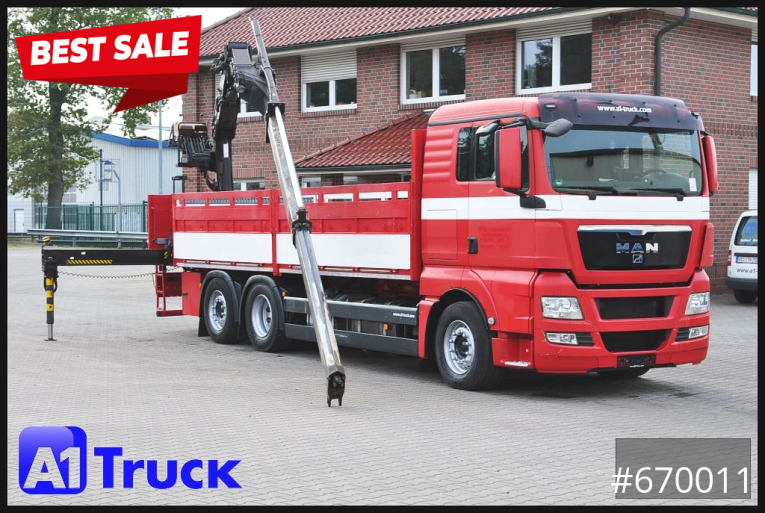 MAN - Pritsche - LKW > 7.5 - TGX 26.400, Hiab Kran, Lenk-Liftachse, 