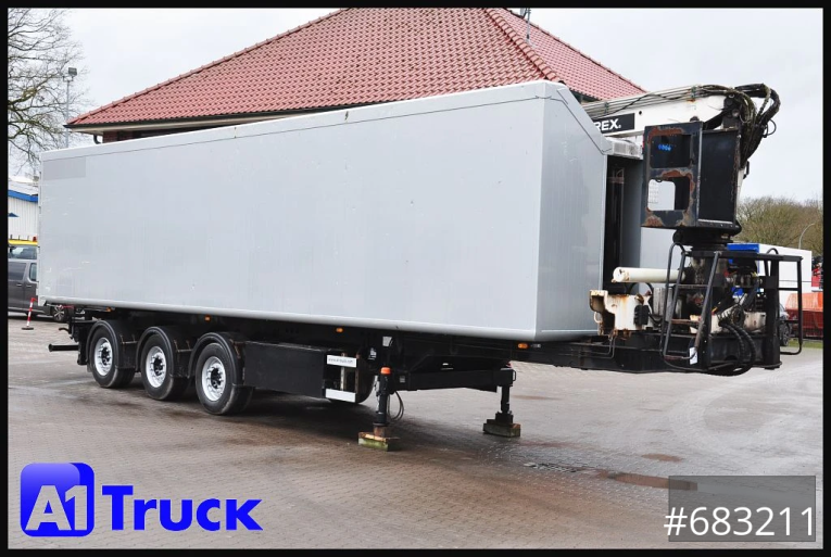 H&w - Kipper - Auflieger - Glas,  Atlas Kran + Kipper  Lenkachse, 