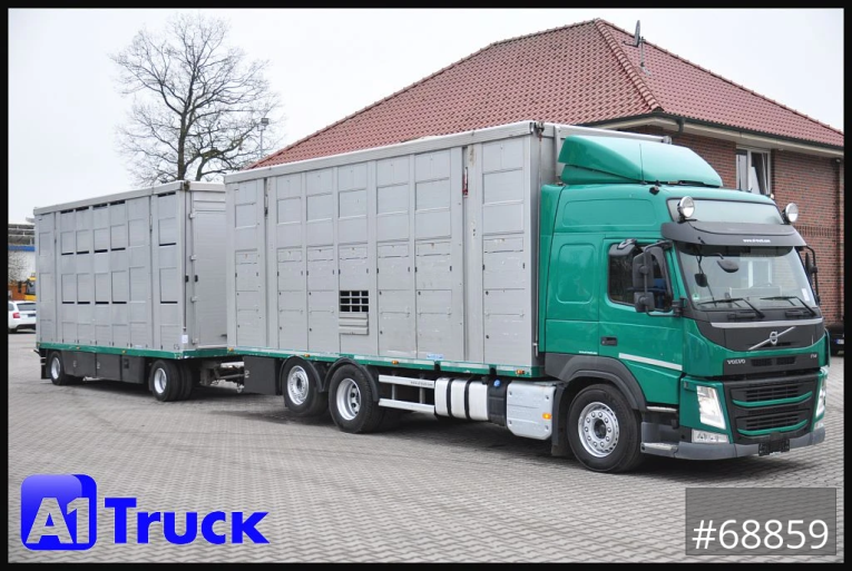 Volvo - Tier und Pferdetransport - LKW > 7.5 - FM 460, Menke-Jansen, 3 Stock, 