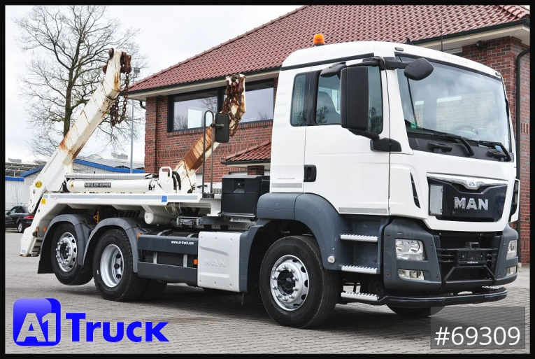 MAN - Absetzkipper - LKW > 7.5 - TGS 26,400, Meille AK 16T, Lift-Lenkachse, 