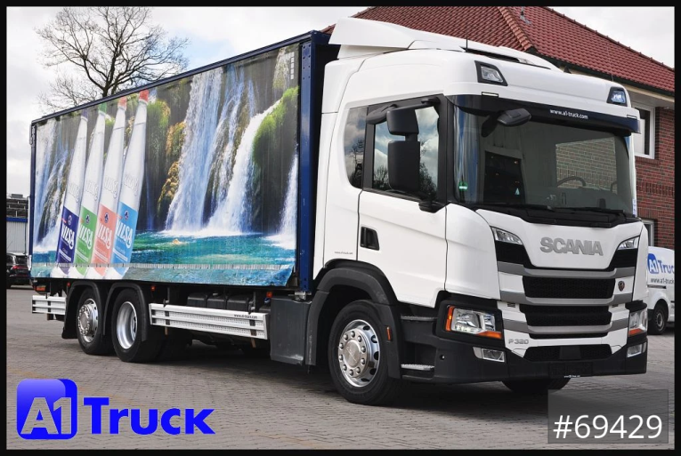Scania - Getränkewagen - LKW > 7.5 - P 320 P 6x2,, Getränke, Lenkachse, LBW: Dhollandia DHLM 30