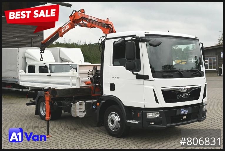 MAN - Dreiseitenkipper - LKW < 7.5 - TGL 8.180 Kipper Kran, Meiller, Atlas, AHK 